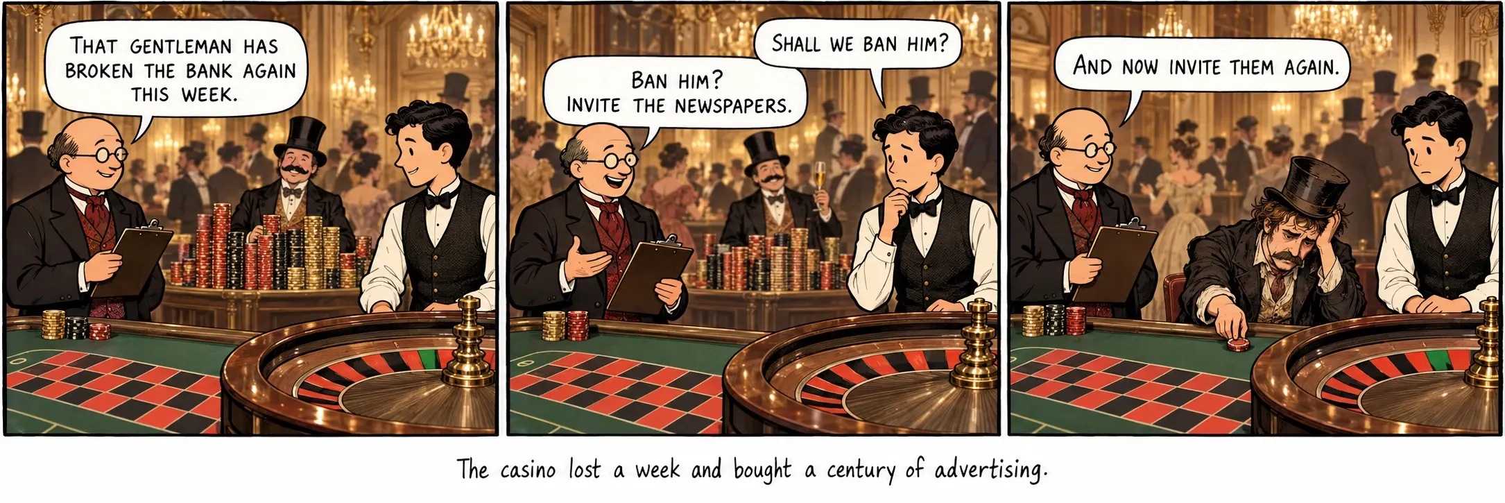 Le casino a perdu une semaine et acheté un siècle de publicité.